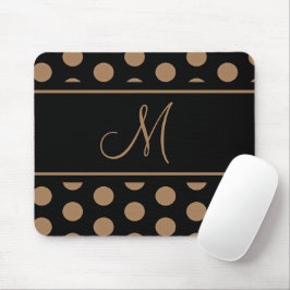 Monogram Black Guld Brown Polka dots Musmatta