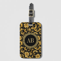Monogram Black Guld Classy Elegant Mönster