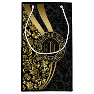 Monogram Black & Guld Damasks Dynamic Rand