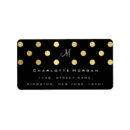 Monogram Black Guld Dots Cement Logotyp OSA Adressetikett