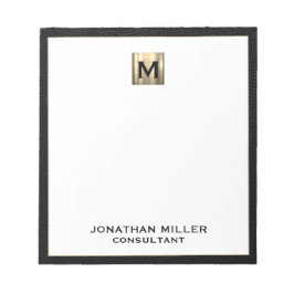 Monogram Black Guld Initial Anteckningsblock