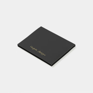 Monogram Black Guld Modern Minimalist Post-it Block