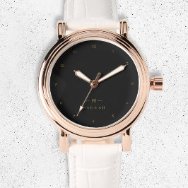 Monogram Black Guld | Modern minimalistisk Elegant Armbandsur