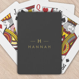 Monogram Black Guld | Modern minimalistisk Elegant Casinokort