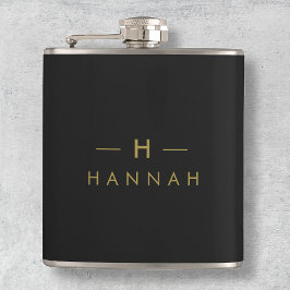 Monogram Black Guld | Modern minimalistisk Elegant Fickplunta