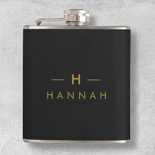Monogram Black Guld Modern minimalistisk Elegant Fickplunta