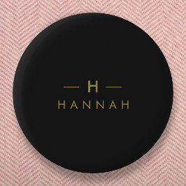 Monogram Black Guld | Modern minimalistisk Elegant Knapp