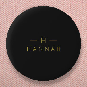 Monogram Black Guld Modern minimalistisk Elegant Knapp