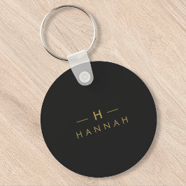 Monogram Black Guld | Modern minimalistisk Elegant Nyckelring