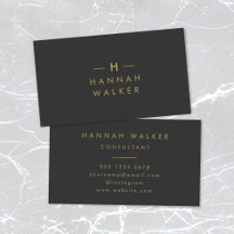 Monogram Black Guld | Modern minimalistisk Elegant