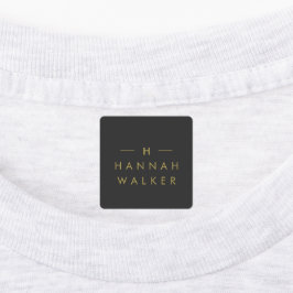 Monogram Black Guld | Modern minimalistisk kläder Klistermärke