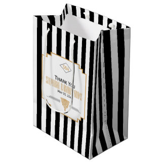 Monogram Black, Guld och White Art Deco Bröllop