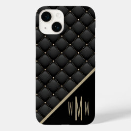 Monogram Black Guld Quilted