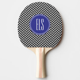 Monogram Black Herringbone Ping Pong Paddle Pingisracket