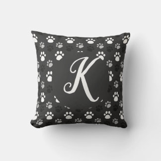 Monogram Black Hund Tassar Dekorativ kudde