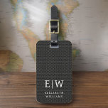 Monogram Black Metallic Elegant Honeycomb Bagagebricka<br><div class="desc">Öka din resupplevelse med vår klassiska Elegant Modern Minimalist Monogram Luggage Tag-kod. Detta noggrant designade tillbehör kombinerar sömlöst elegans med contemporaryns minimalism, och ser till att ditt bagage är sofistikerat. Den här bagagetaggen är utformad med precision och noggrannhet. Den är mer än bara en praktisk artikel. Den är en personlig...</div>