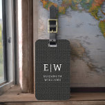 Monogram Black Metallic Elegant Honeycomb Bagagebricka<br><div class="desc">Öka din resupplevelse med vår klassiska Elegant Modern Minimalist Monogram Luggage Tag-kod. Detta noggrant designade tillbehör kombinerar sömlöst elegans med contemporaryns minimalism, och ser till att ditt bagage är sofistikerat. Den här bagagetaggen är utformad med precision och noggrannhet. Den är mer än bara en praktisk artikel. Den är en personlig...</div>
