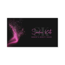 Monogram Black Neon Rosa Beauty Salon QR-kod