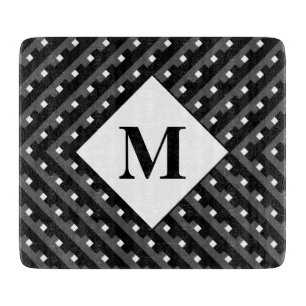 Monogram Black och Grått Angled linjer