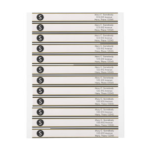 Monogram Black och Guld Gräns Etikettband