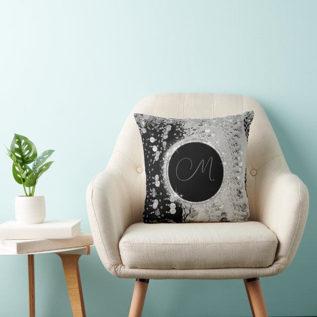 Monogram Black och Silver Gypsy Scarf Kudde (Stol)