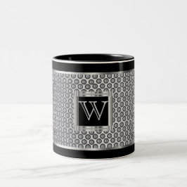 Monogram Black och Silver Metall Mesh Två-Tonad Mugg