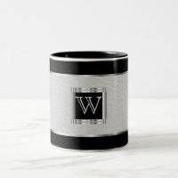Monogram Black och Silver och Faux Leather