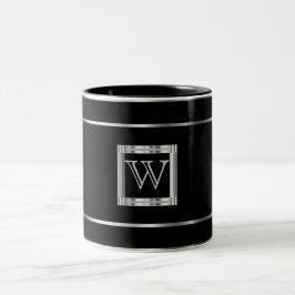 Monogram Black och Silver Två-Tonad Mugg