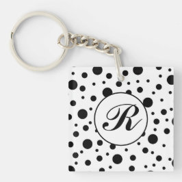 Monogram Black på White Polka Dot Mönster