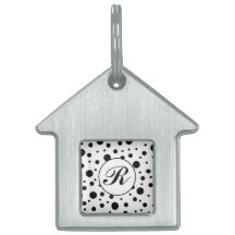 Monogram Black på White Polka Dot Mönster