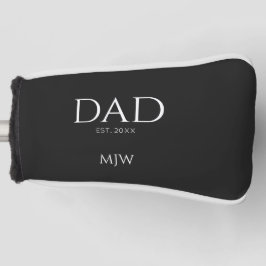 Monogram Black Pappa Typography Golf Head Cover