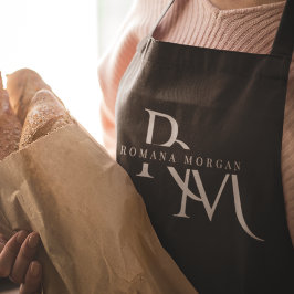 Monogram Black Personlig Apron