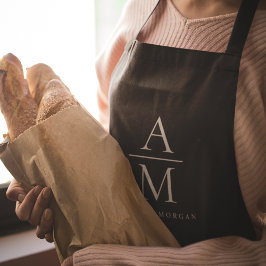 Monogram Black Personlig Apron