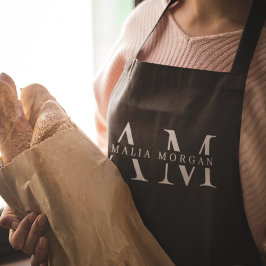 Monogram Black Personlig Apron