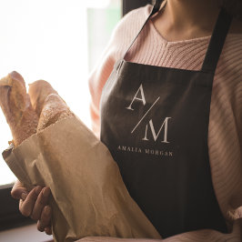 Monogram Black Personlig Apron