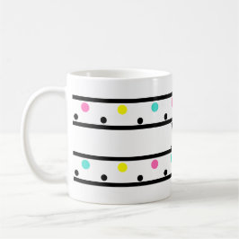 Monogram Black Polka dots Kaffemugg
