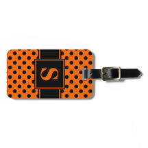 Monogram Black Polka dots på Orange