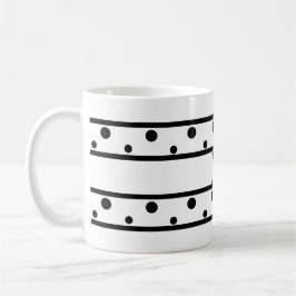 Monogram Black Polka dots White Kaffemugg
