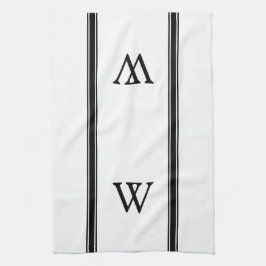 Monogram Black Rand Personlig Kitchen Towel Kökshandduk