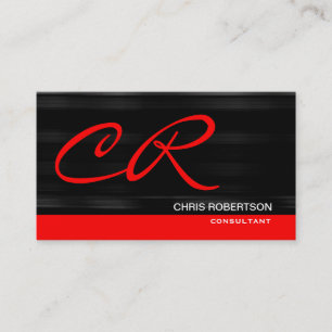 Monogram Black Red Consultant Affärskort Visitkort