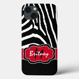 Monogram Black, Red Zebra Rand iPad Air Case