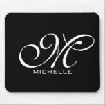 Monogram Black Script-Personlig Musmatta<br><div class="desc">monogrammad svart personlig med svart skript</div>