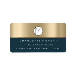 Monogram Black Sepia Guld Black Minimum Navy OSA Adressetikett