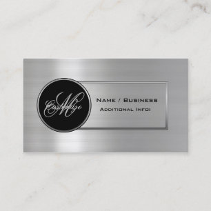 Monogram Black & Silver Affärskort 3 Visitkort