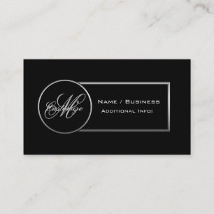 Monogram Black & Silver Affärskort 4 Visitkort