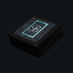 Monogram Black Stone Abstrakt Grunge Struktur Smyckeskrin<br><div class="desc">En coola tittar svart marmorerad sten struktur. Nedskärningar,  skrapor,  ärr och slumpartade markeringar gör att ge är djup och personlighet. Anpassa med ditt inledande / monogram i ett vitt teckensnitt med eleganten finare. Monogram placeras i ett glansigt nyvunnet,  tittar blått ram.</div>