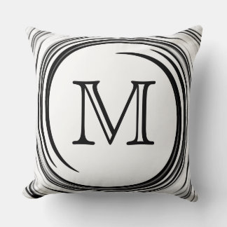 Monogram Black Swirl-Abstrakt Kudde