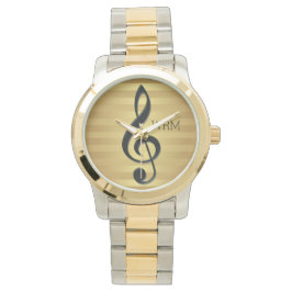 Monogram Black Treble Clef på Rand Armbandsur