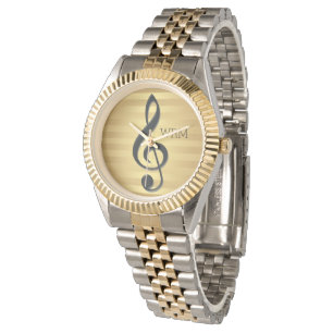 Monogram Black Treble Clef på Rand Armbandsur
