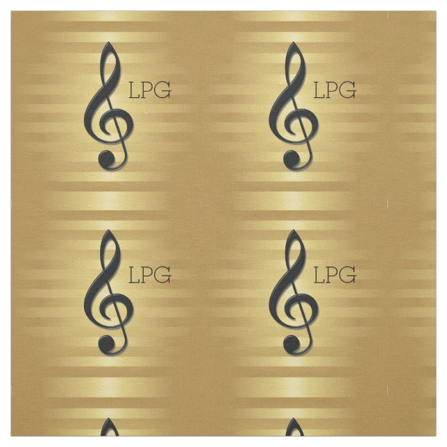 Monogram Black Treble Clef på Rand Tyg (Provkarta)